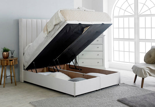 Stripe Winged Ottoman Bed